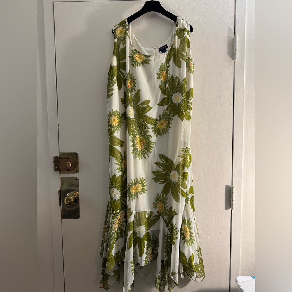 Y2K Eva Blue Plus Fairy Floral Dress with Sequins! Size 32W